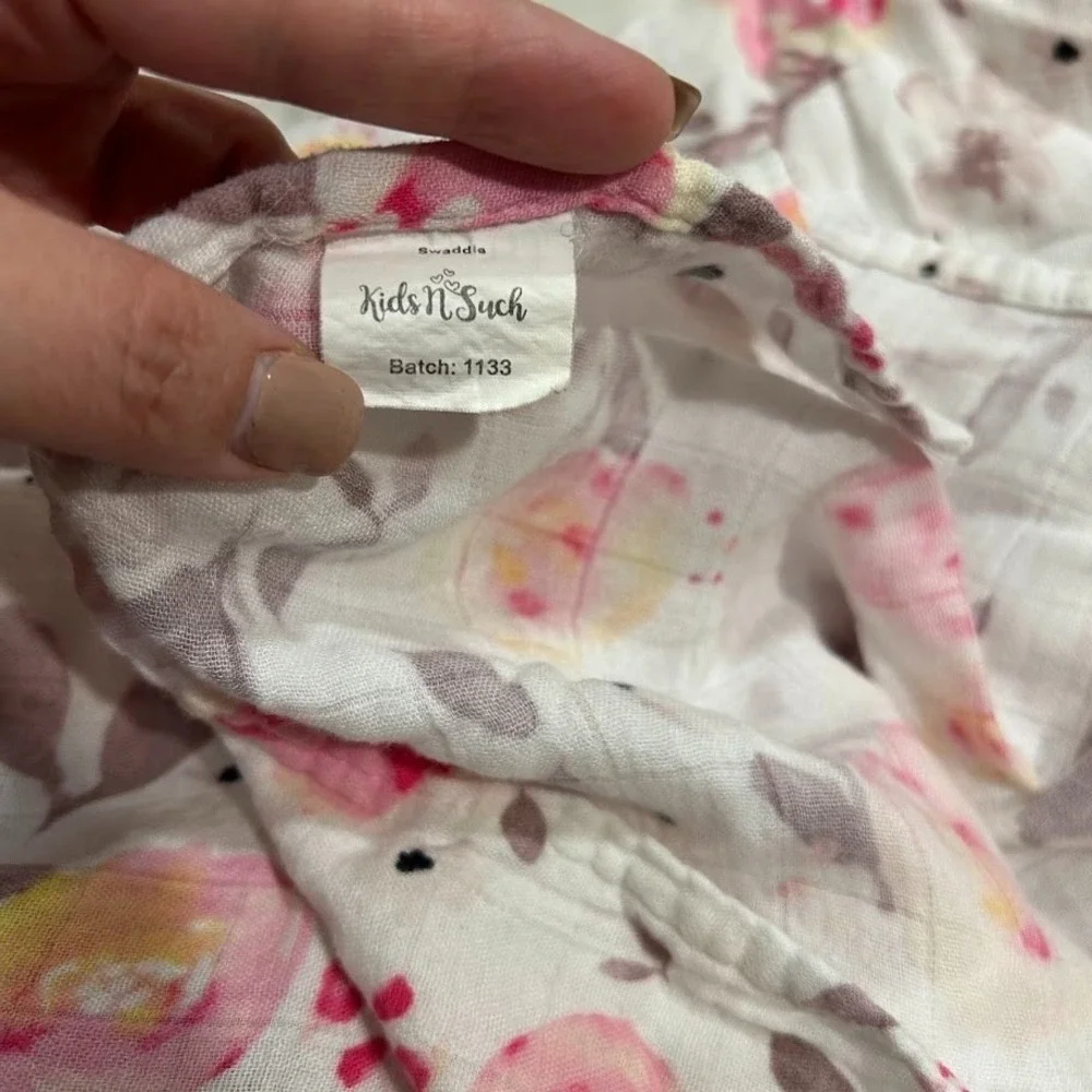 Kids N Such Milkberry Baby Swaddle Blanket Bundle Floral Polka Dot 3 Pack Bamboo